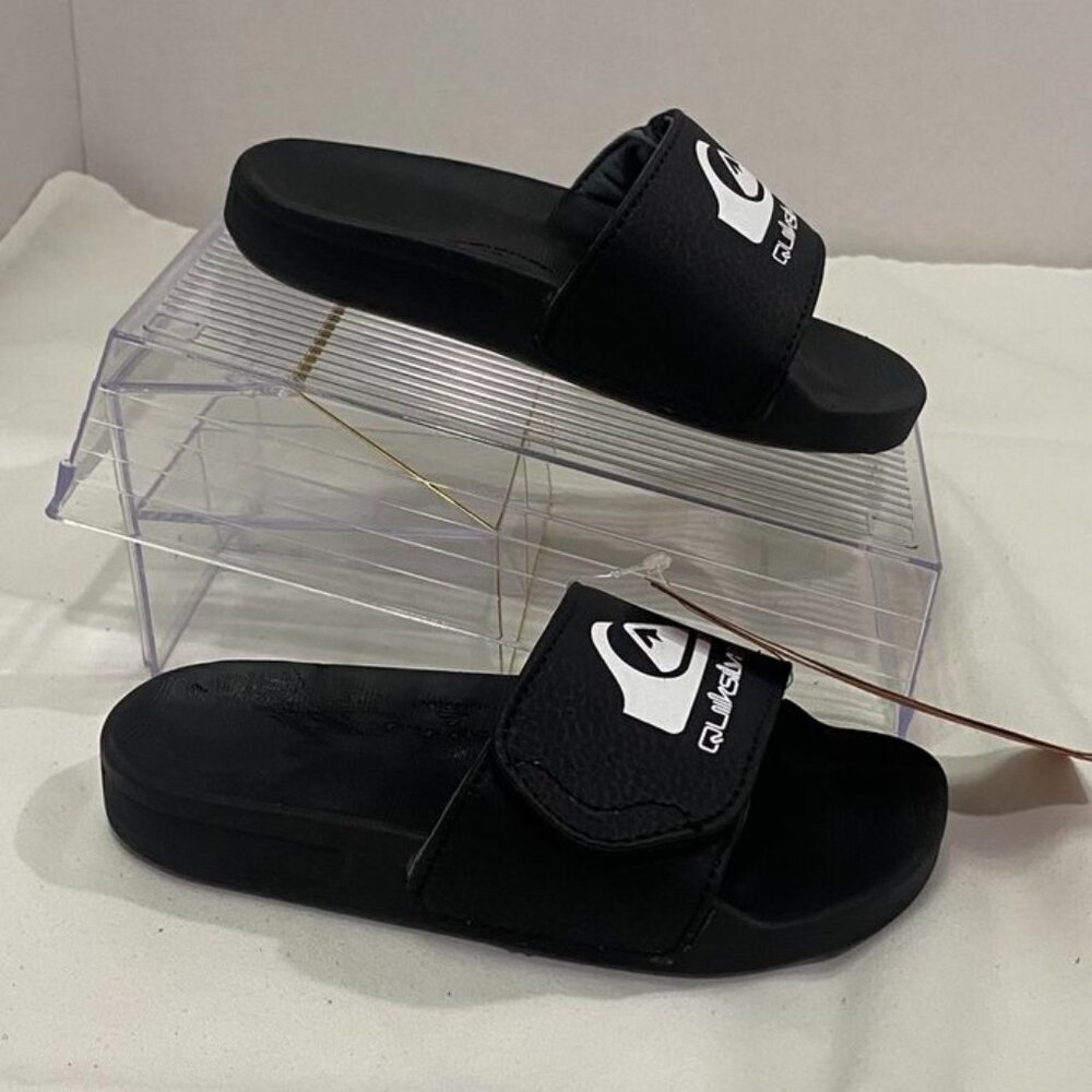 Quiksilver Sunset Slide Adjust Black Hydrobound Slides Little Kids 12 EU 29 NWT